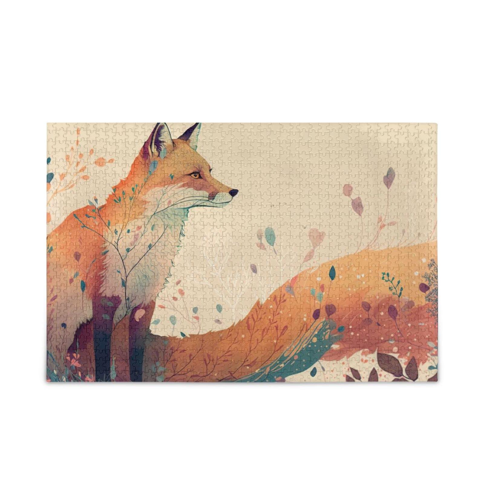 日本人気超絶の Amazon.com: Wood Paper Puzzle, Jigsaw Fox Paint ZENWAWA ジグソーパズル